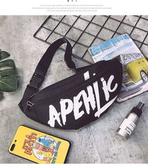 Graffiti Leather Waist Bag Large Capacity Fanny Pack for Women