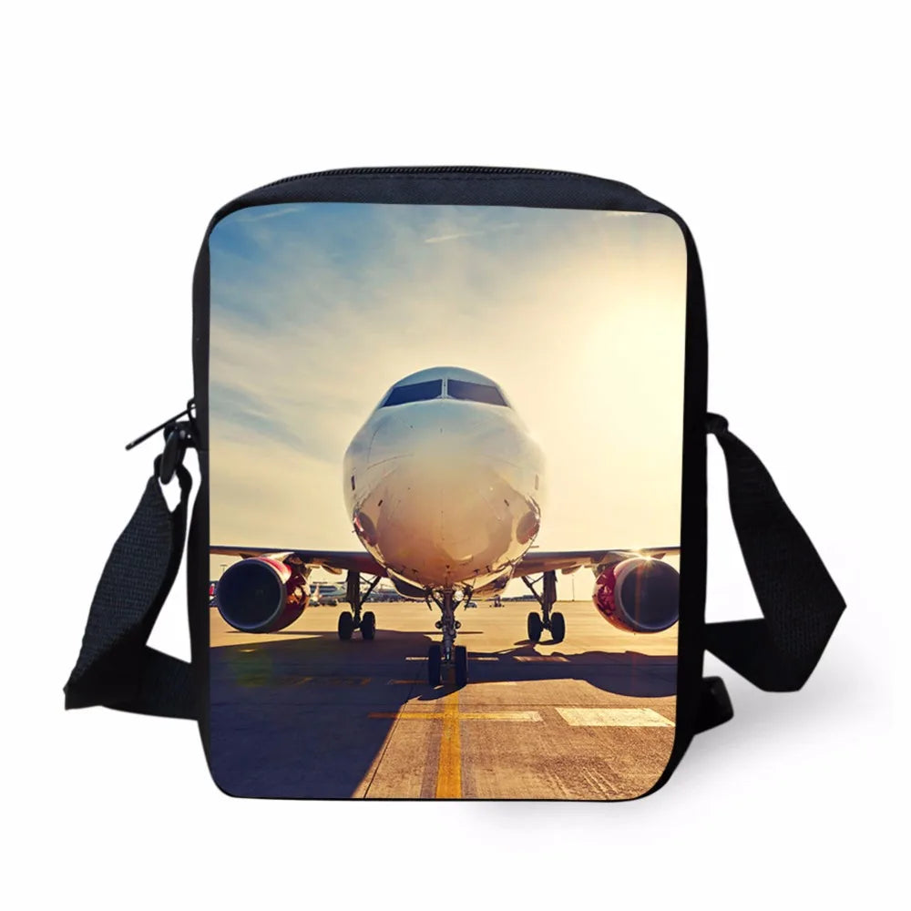 Aircraft Print Shoulder Bag for Women