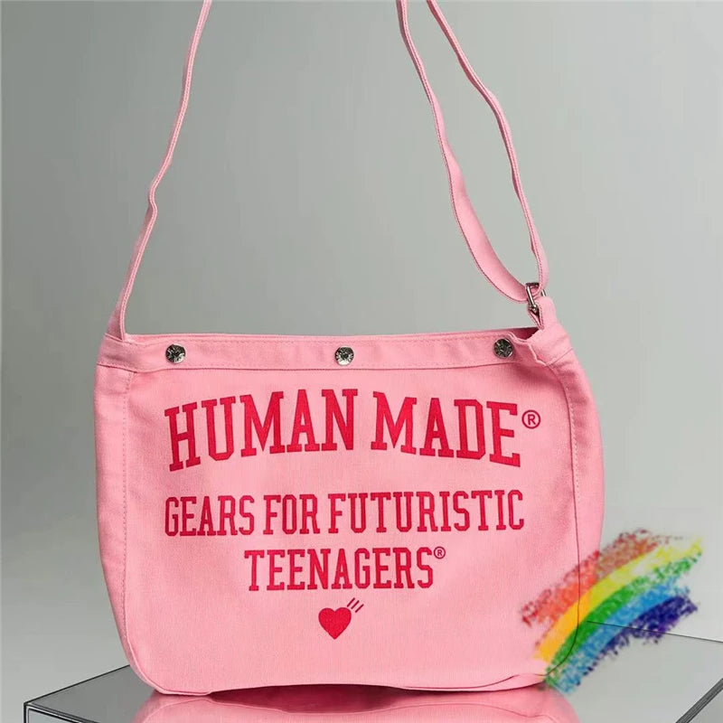 Pink Love Canvas Shoulder Messenger Bag Casual Bag