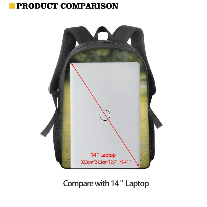 Alpaca Pattern Kids Backpack - Causal Large Travel Book Bag