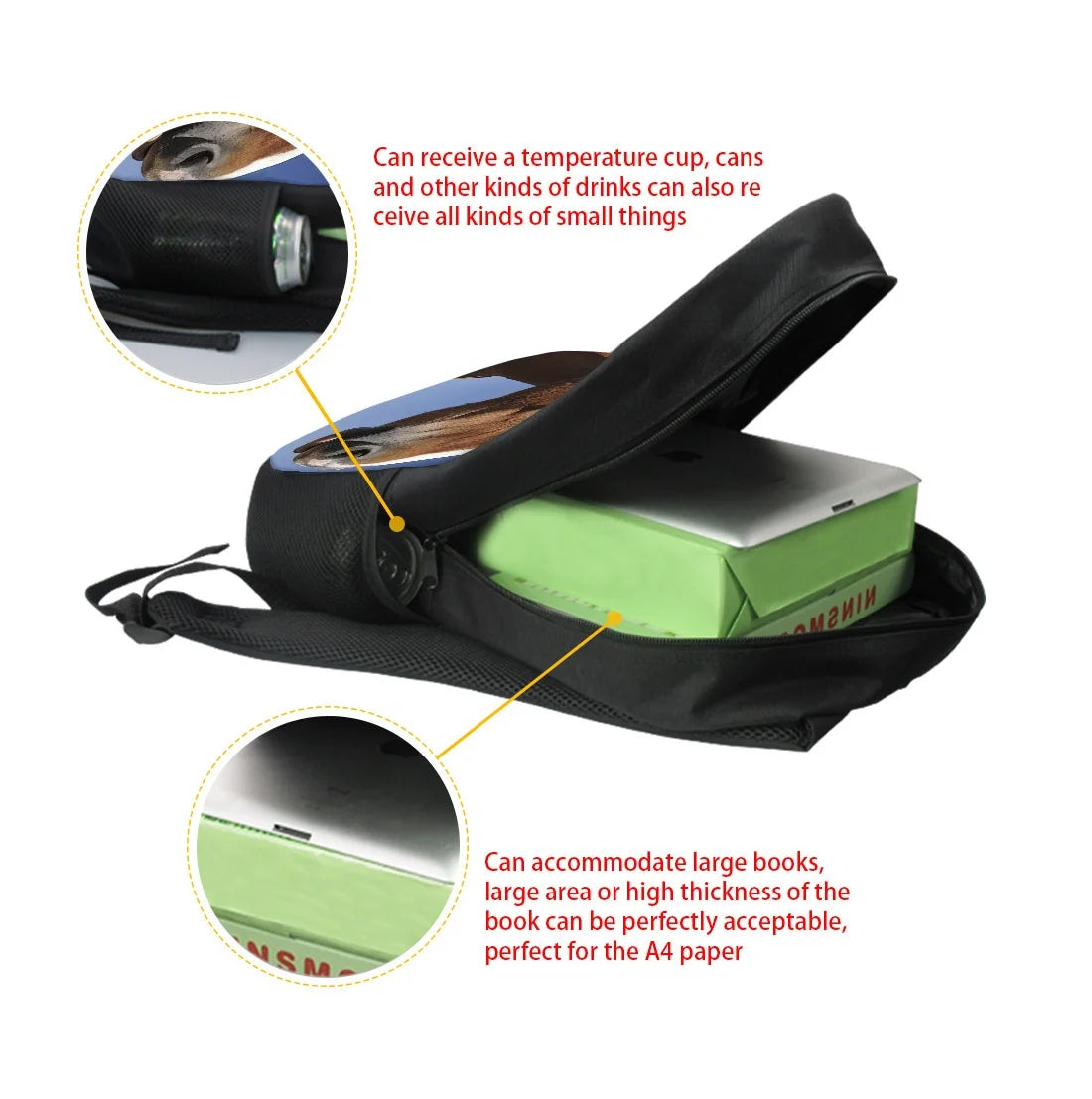 Orthopedic Horse Backpack for Kids School Supplies