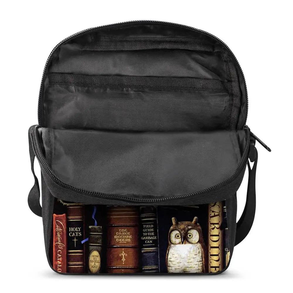 Retro Pet Cat Print Cross Body Bag for Women