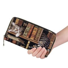 Women Money Bag Purse Organizer Small Wallet Art Cat Print