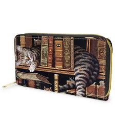 Women Money Bag Purse Organizer Small Wallet Art Cat Print