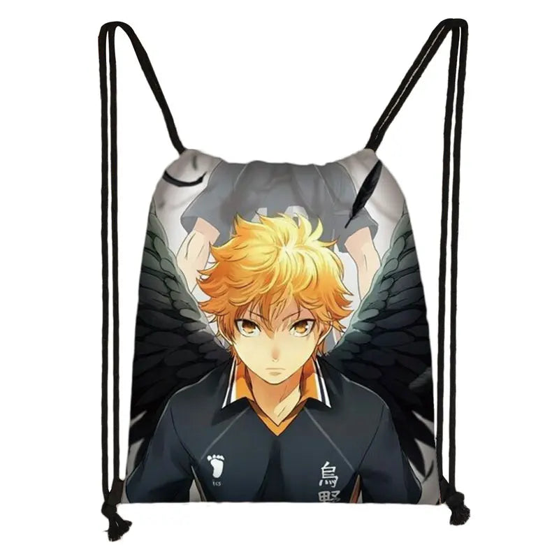 Haikyuu! Aoba Johsai Print Drawstring Bag Daypack Travel Bag Small Backpack
