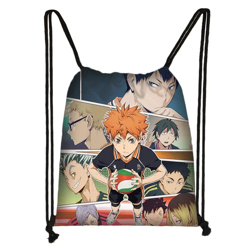 Haikyuu! Aoba Johsai Print Drawstring Bag Daypack Travel Bag Small Backpack