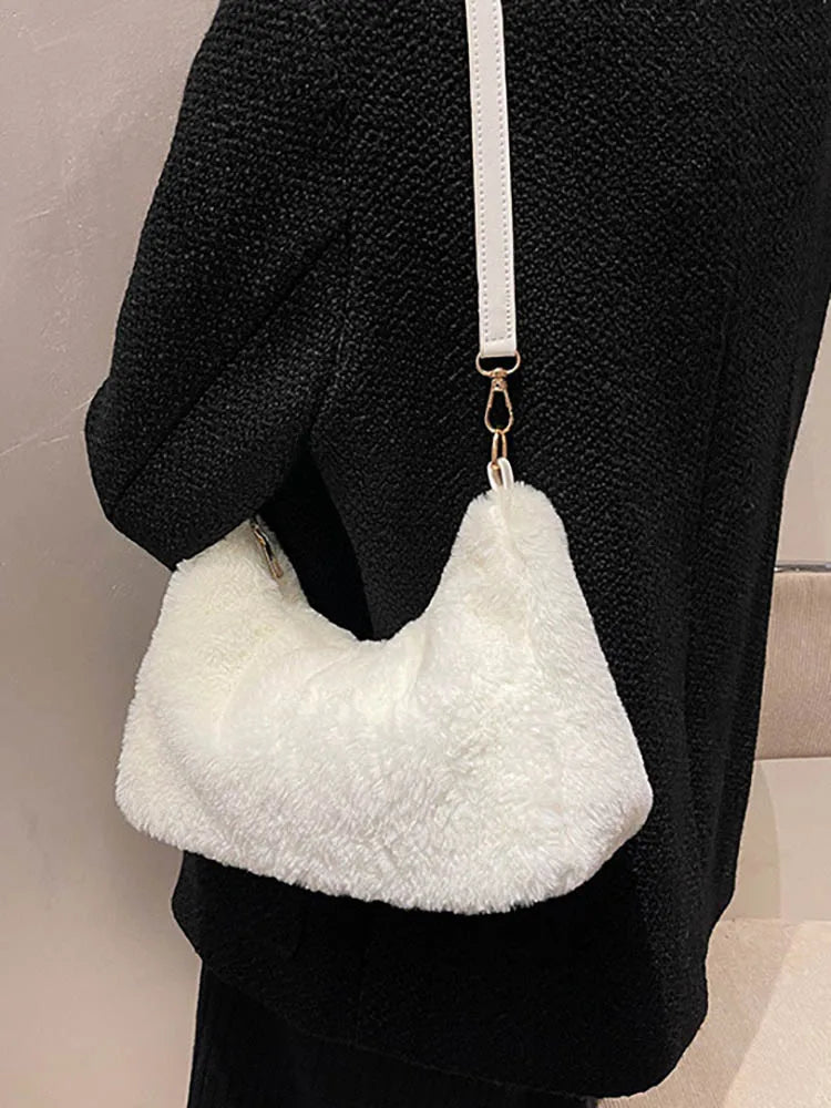 Plush Crossbody Bag Small Handbag for Women