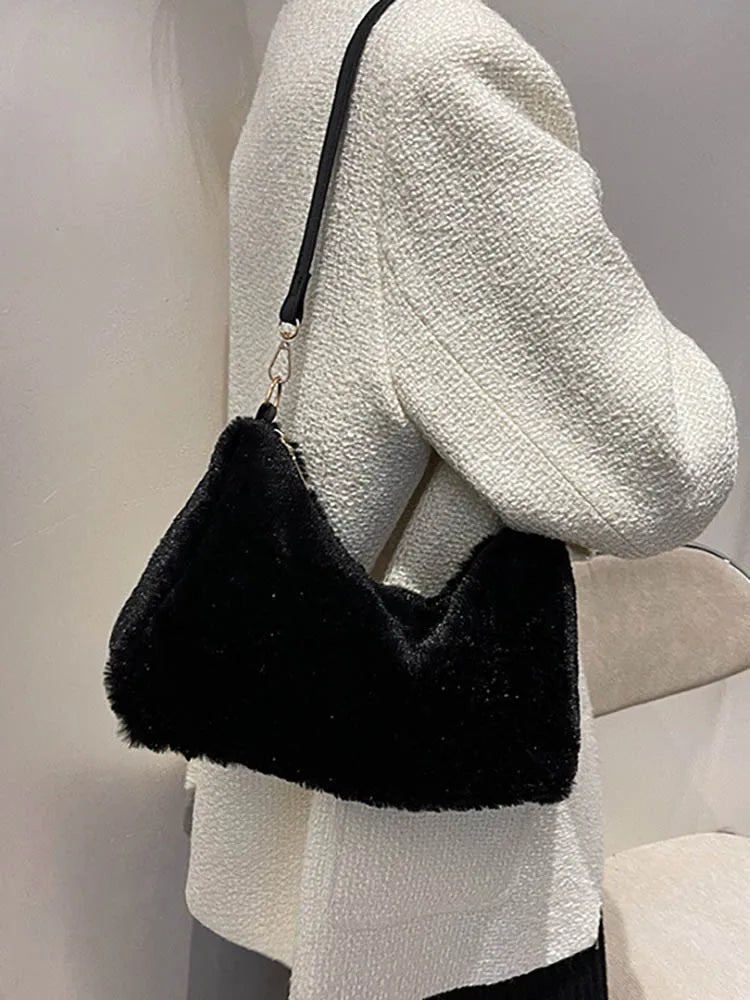 Plush Crossbody Bag Small Handbag for Women