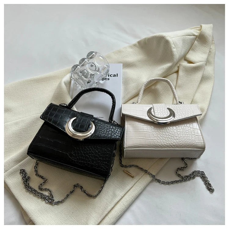 Crocodile Pattern Women Shoulder Bag Chain Messenger Clutch Purse