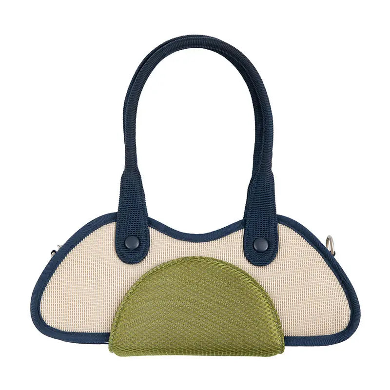 Half-Moon Shoulder Underarm Bag PU Leather Armpit Bag Retro Crossbody Bag