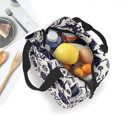 Halloween Bat Flower Insulated Lunch Bag Tote Cooler for Women