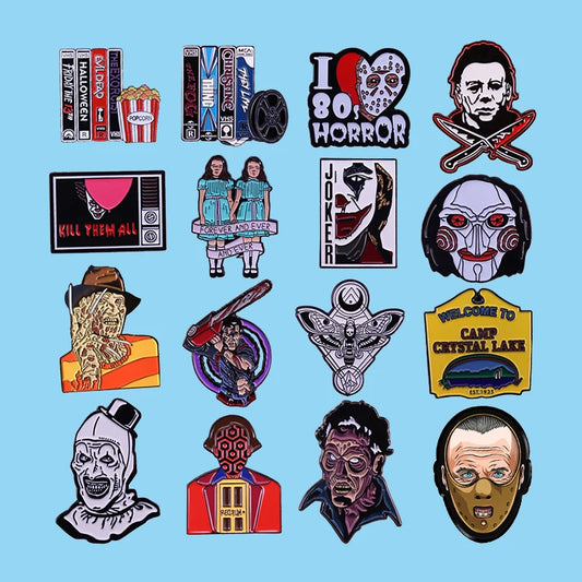 Classic Horror Movie Enamel Pin Brooches Bag Lapel Pin Cartoon Jewelry