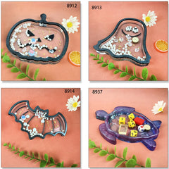 Halloween Decoration Silicone Mold Pumpkin Bat Ghost Crystal Tray