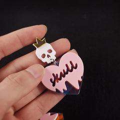 Geometric Skull Love Earring Silicone Mold for DIY Crafts