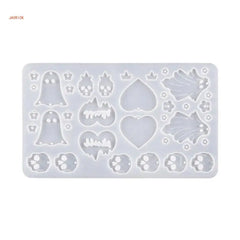 Geometric Skull Love Earring Mold for DIY Crafts