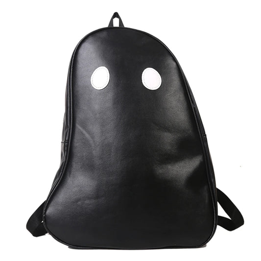 Halloween Ghost College Backpacks Women Men Harajuku Student Book Bag PU Leather