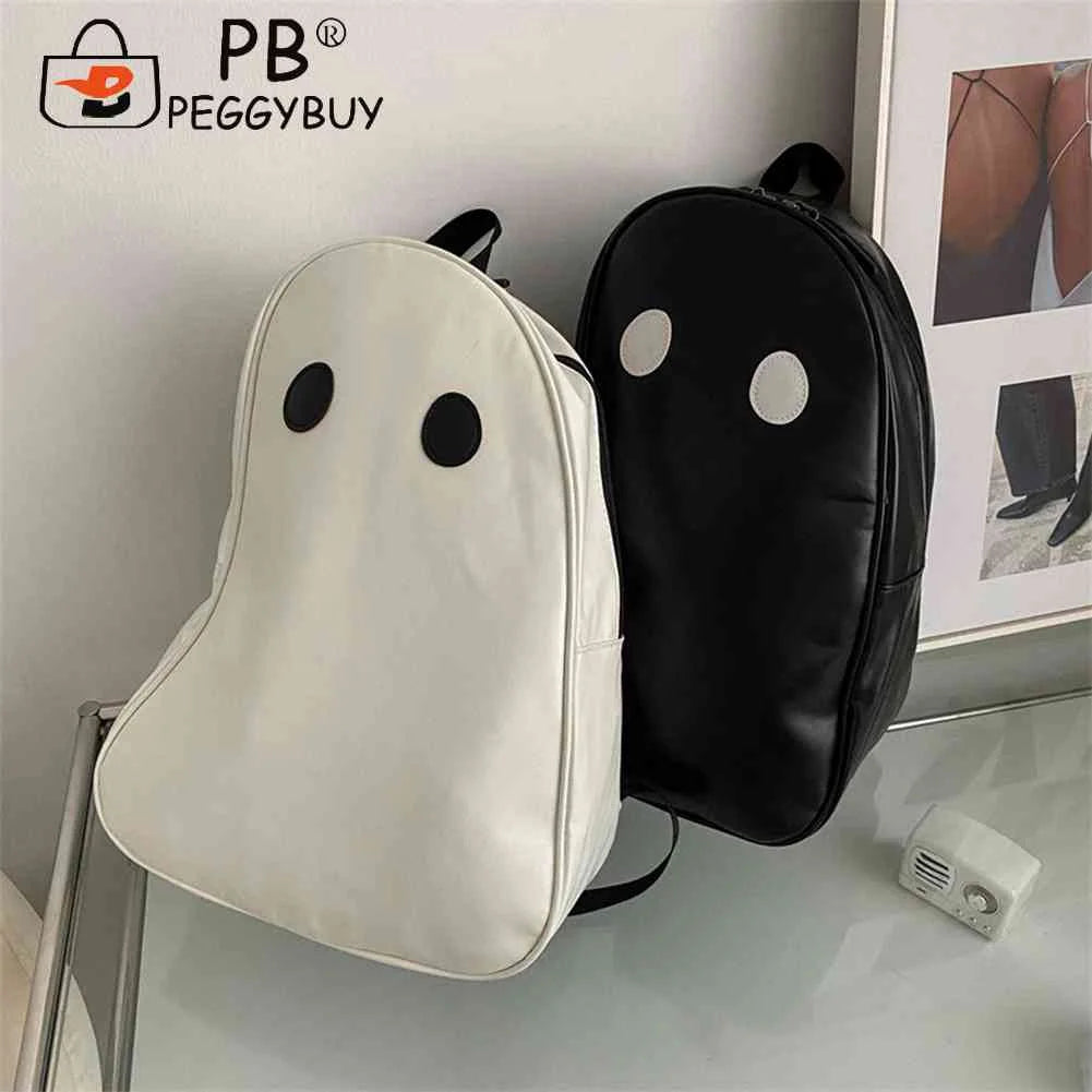 Ghost College Backpack PU Leather Shoulder Bag