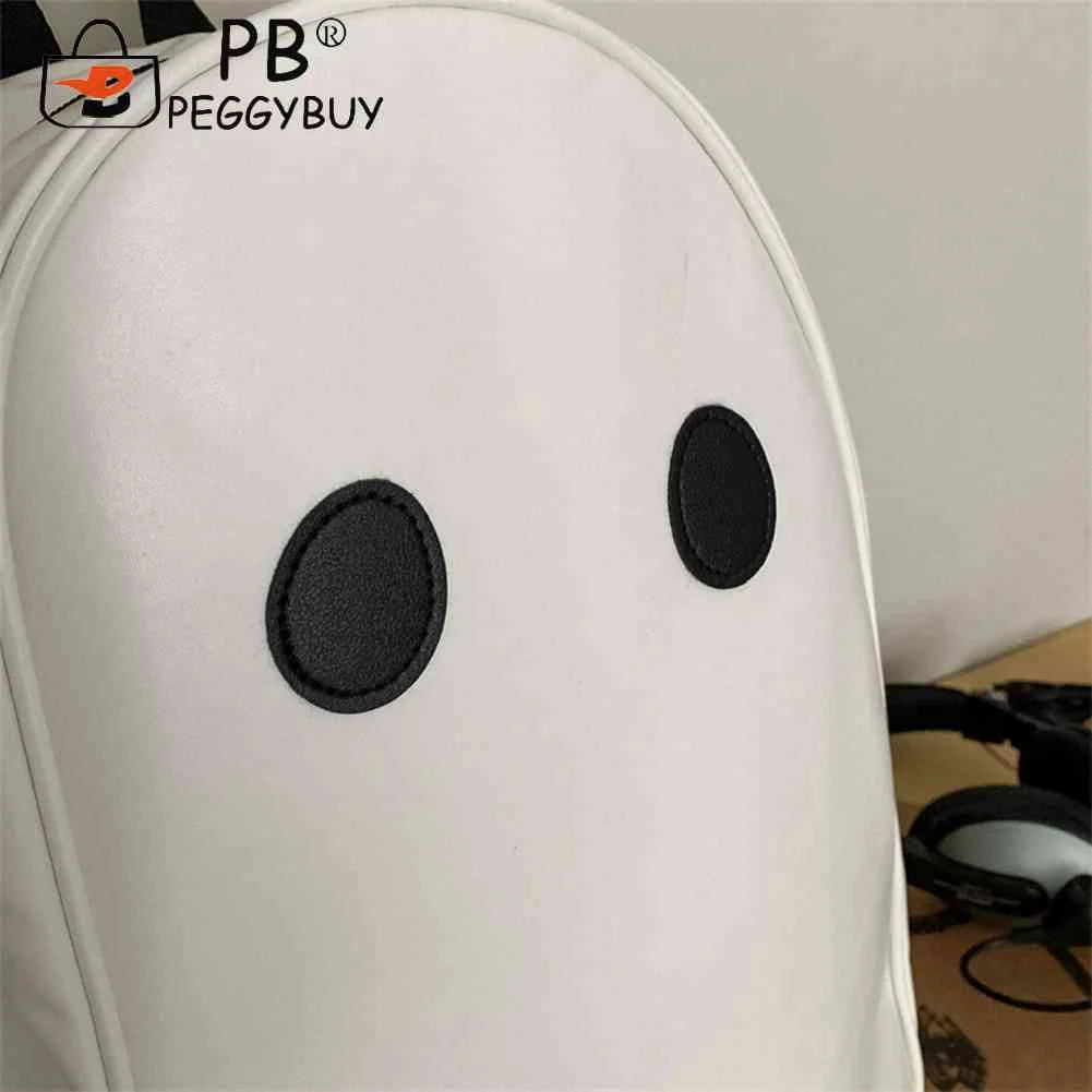 Ghost College Backpack PU Leather Shoulder Bag