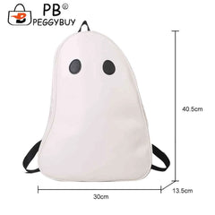 Ghost College Backpack PU Leather Shoulder Bag