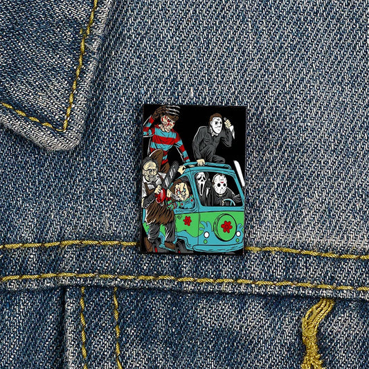 Horror Movie Killer Friends Printed Pins