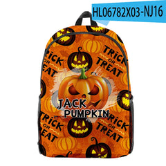 Halloween Pumpkin 3D Printed Backpack Boys Girls School Bag