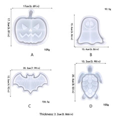 Halloween Pumpkin Bat Tray Silicone Mold for Epoxy Resin Casting