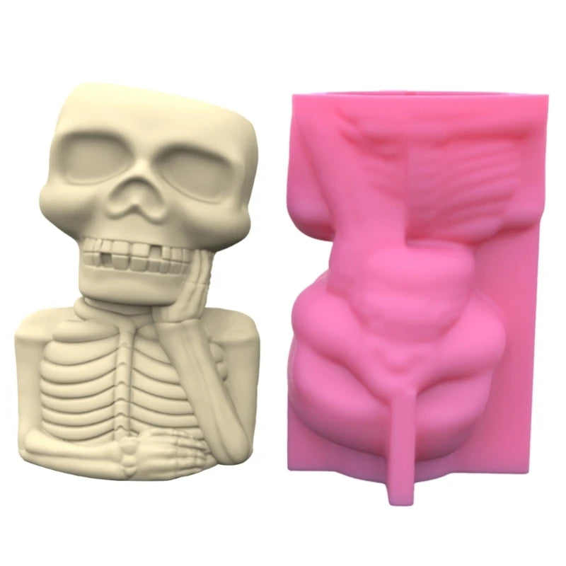 Skull Man Flower Pot Silicone Mold