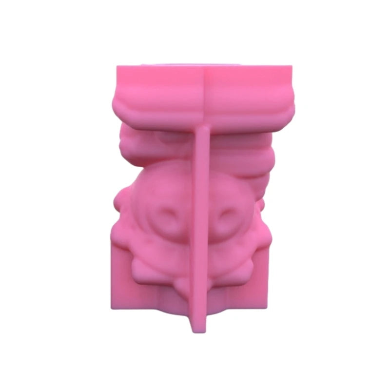Halloween Skull Man Gypsum Flower Pot Silicone Mold Epoxy Resin Casting Mold