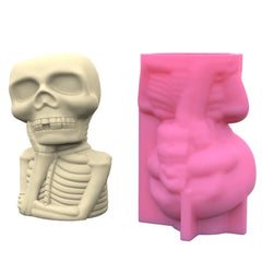 Skull Man Flower Pot Silicone Mold for Epoxy Resin Casting