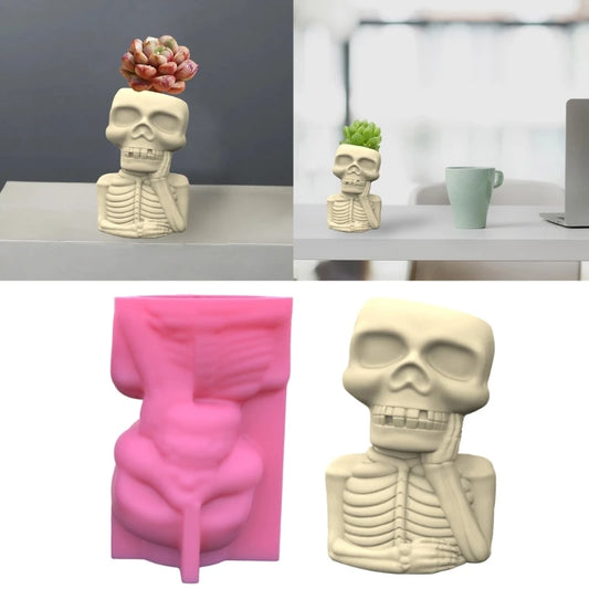 Skull Man Flower Pot Silicone Mold