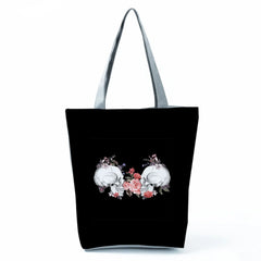 Halloween Skull Pattern Women's Handbag Polyester Tote Bag