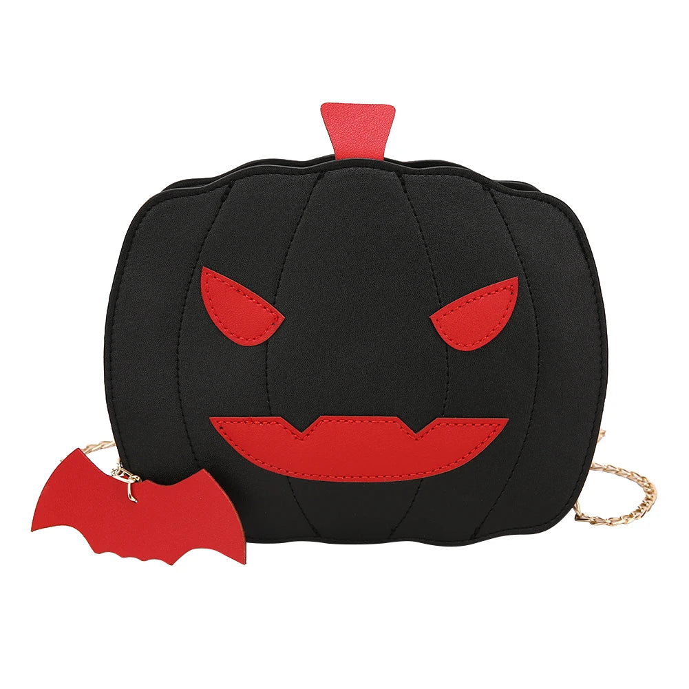 Halloween Pumpkin PU Messenger Bag for Female