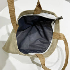 Canvas Handbag Girls School Shoulder Women'S Tote Bags Zipper