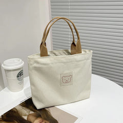 Canvas Handbag Girls School Shoulder Women'S Tote Bags Zipper