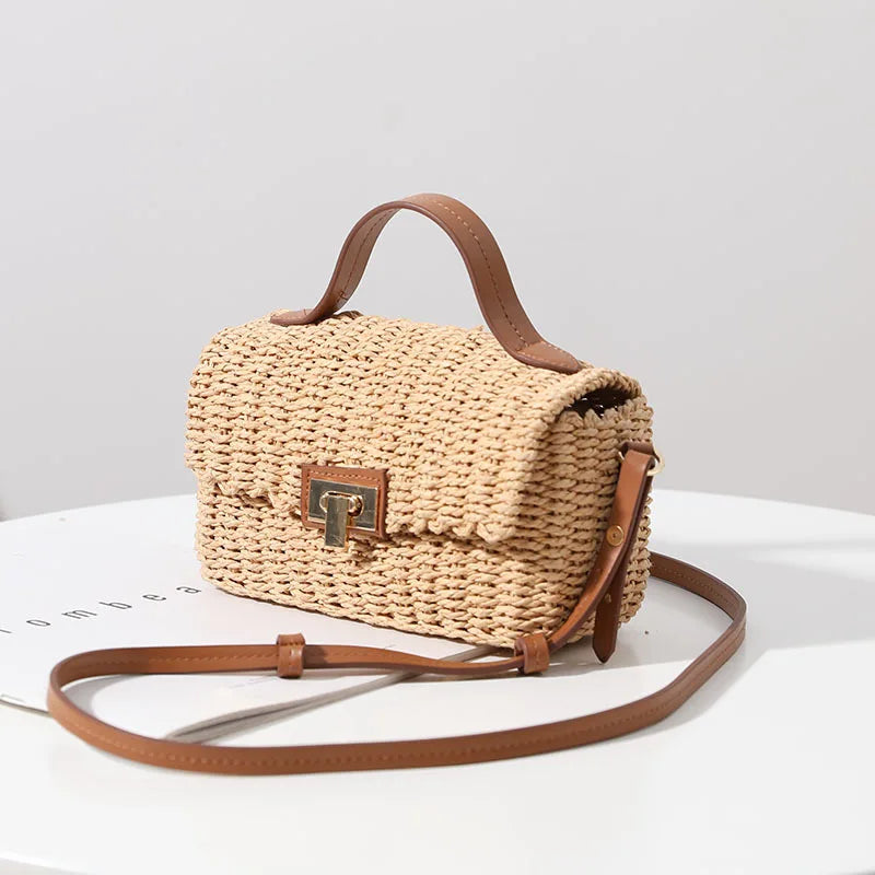 Hand-held Straw Woven Bag Paper Rope Messenger Bag