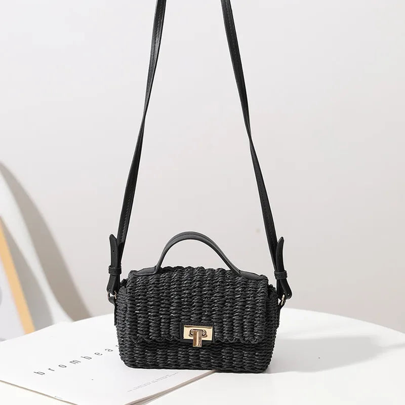 Hand-held Straw Woven Bag Paper Rope Messenger Bag