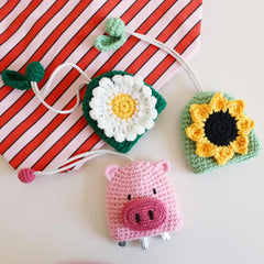 Hand-knitted Car Key Case Cartoon Key Sleeve Mini Protection