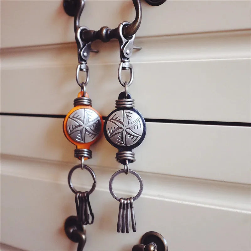 Real Leather Key Ring Wallets Smart Key Holder Car Key Organizer