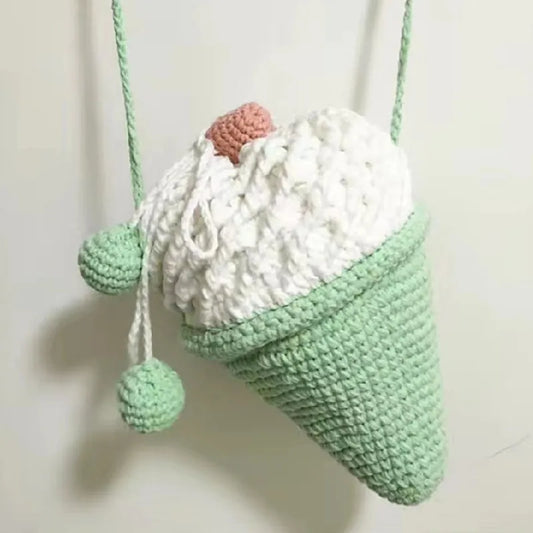 Hand Woven Ice Cream Messenger Bag Cone Design