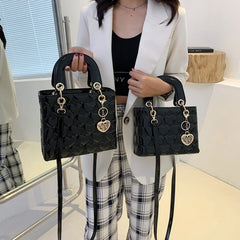 Quilted Square Handle Bag Classic Totes Women Shoulder Bags