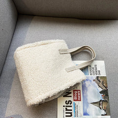 Lamb Hair Tote Bag Solid Color Shoulder Messenger Bag