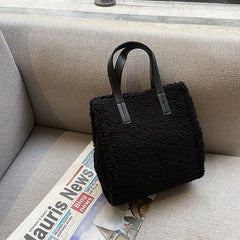 Lamb Hair Tote Bag Solid Color Shoulder Messenger Bag