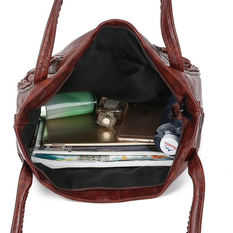 Large Lady Bag Soft Leather Shoulder Bag