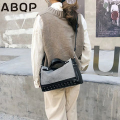 European American Shoulder Bag Rivet Travel Bag
