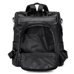 Women's Large PU Leather Backpack Schoolbag Shoulder Bag for Girls