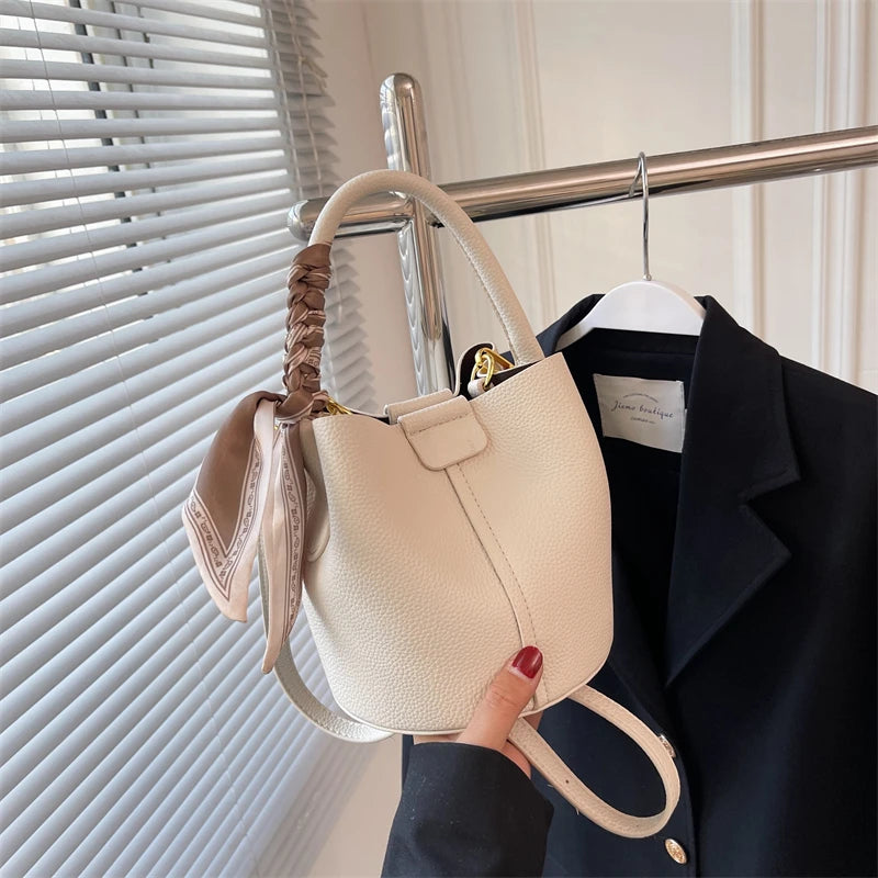 Women's Pu Leather Bucket Bag Set - Crossbody Shoulder Purses