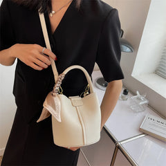 Women's Pu Leather Bucket Bag Set - Crossbody Shoulder Purses