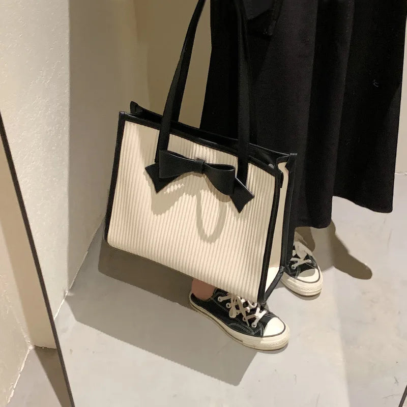 Casual Bow Shoulder Bag Large Capacity for Women