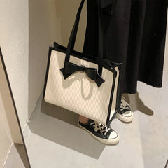 Casual Bow Shoulder Bag Large Capacity for Women