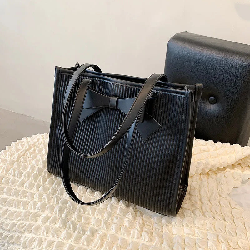 Casual Bow Shoulder Bag Large Capacity for Women